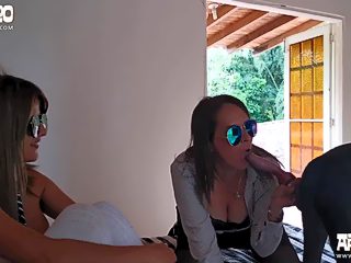 Women sucking dog cock